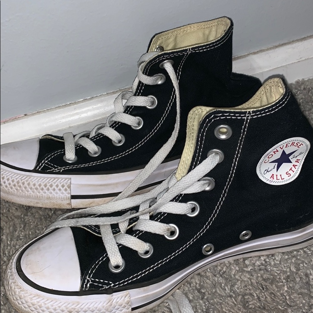 Black whole high top converse